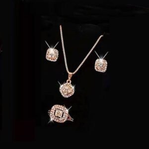 La Mode New Year Gift Elegant Ladies Necklace Set-Rose Gold